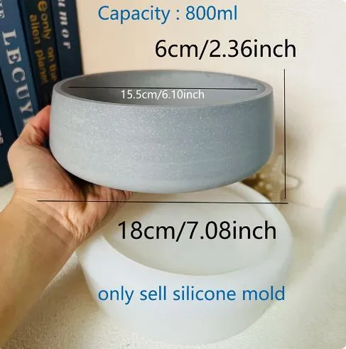Rings Resin Art Hub Round Candle Storage Jar Silicone Mold