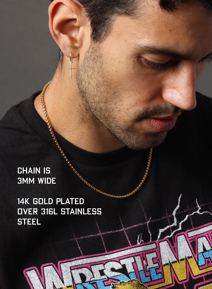 Rings WE ARE ALL SMITH Mens Jewelry Clothing Mens 3mm Round Box chain