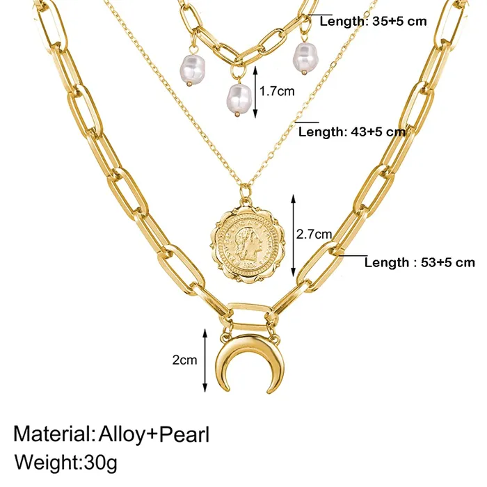 Rings Yellow Chimes Layered Choker Necklace for Women Multilayered Gold Plated Chain Choker Necklace for Women and Girls Yellow Chimes