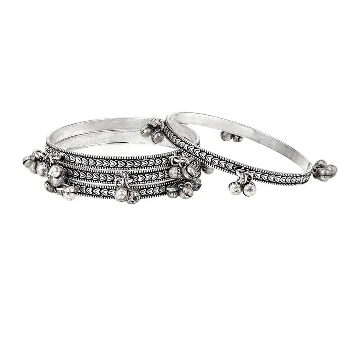 Rings Yellow Chimes Oxidised Bangles for Women Silver Oxidised Bangle Set 4 PCs Traditional Ghungroo Design Bangles Set for Women and Girls Yellow Chimes Rings Yellow Chimes Oxidised Bangles for Women Silver Oxidised Bangle Set 4 PCs Traditional Ghungroo Design Bangles Set for Women and Girls Yellow Chimes