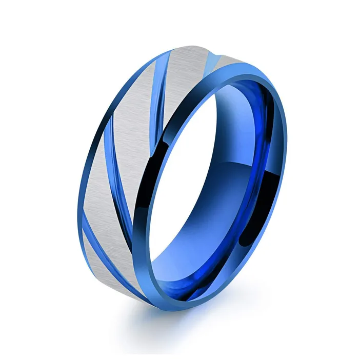 Rings Yellow Chimes Rings for Men Blue Colored Silver Lined Stainless Steel Band Style Ring for Boys and Men Yellow Chimes Rings Yellow Chimes Rings for Men Blue Colored Silver Lined Stainless Steel Band Style Ring for Boys and Men Yellow Chimes