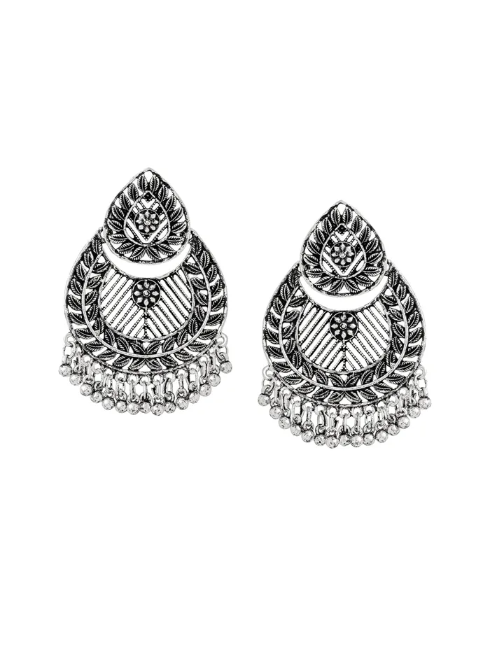 Rings Yellow Chimes Silver Oxidised Dangler Earrings Elegant Design Push Back Closure 6cm x 52cm Silver Rings Yellow Chimes Silver Oxidised Dangler Earrings Elegant Design Push Back Closure 6cm x 52cm Silver