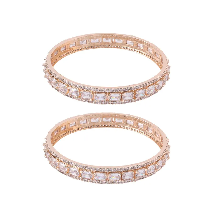 Rings Yellow Chimes Yellow Chimes Bangles for Women and Girls American Diamond Bangles for women Rose Gold Tone White AD Stone Bangles Birthday Gift For girls and women Anniversary Gift for Wife