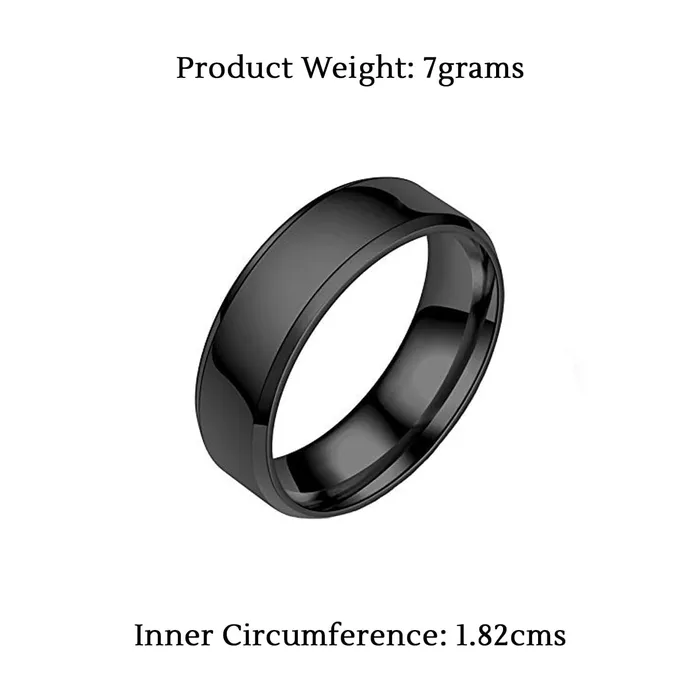 Rings Yellow Chimes Yellow Chimes Black Toned Ring For Men Pack of 1 Stainless Steel Band Ring Black Finger Ring for Boys Ideal Gift For Men and Boys