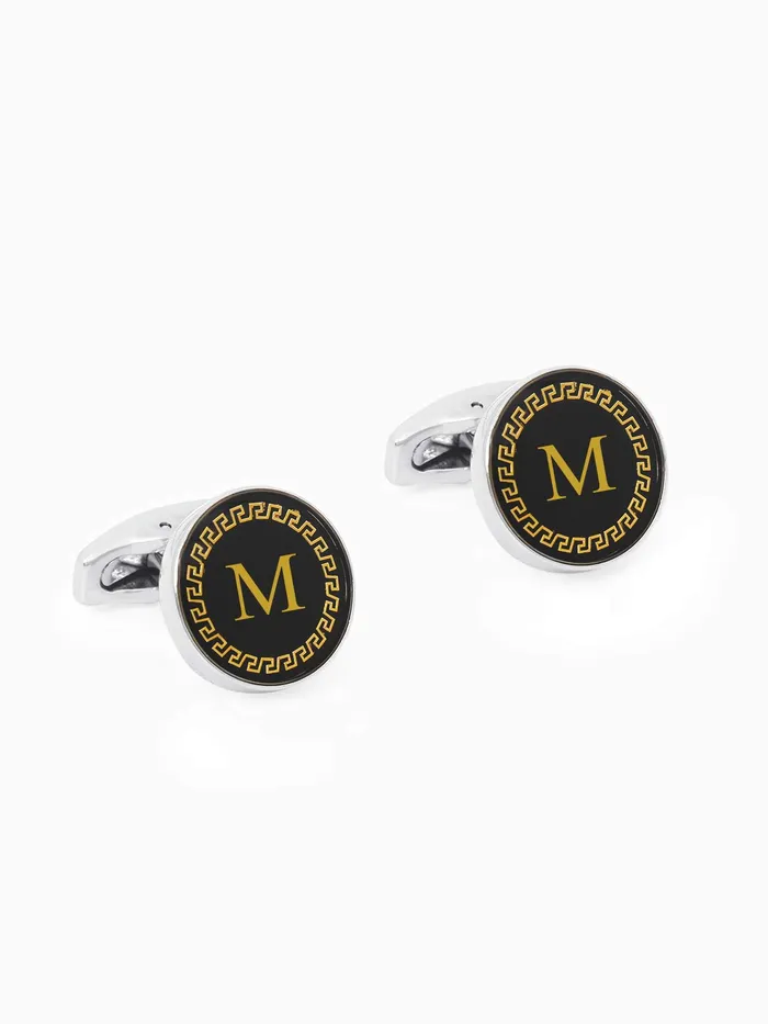 Rings Yellow Chimes Yellow Chimes Cufflinks for Men Alphabets Cuff links M Statement Stainless Steel Cufflinks for Men and Boys