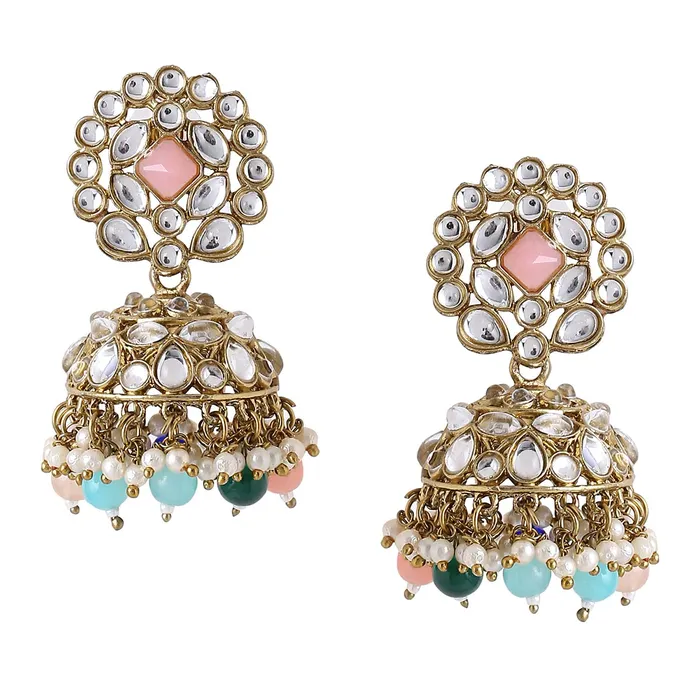 Rings Yellow Chimes Yellow Chimes Earrings for Women Gold Toned Kundan Studded Traditional Jhumka Earrings for Women and Girls Rings Yellow Chimes Yellow Chimes Earrings for Women Gold Toned Kundan Studded Traditional Jhumka Earrings for Women and Girls