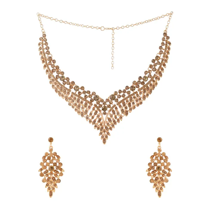 Rings Yellow Chimes Yellow Chimes Jewellery Set For Women Gold Toned Crystal Designed Necklace Set For Women and Girls Valentine Gift for Girls
