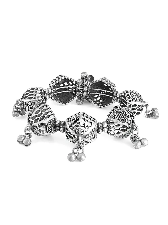 Rings Yellow Chimes Yellow Chimes Oxidised Bangle for Women Silver Oxidised Bangle Bracelet Adjustable Ghoongru Latkan Antique Kada Bangle For Women and Girls Rings Yellow Chimes Yellow Chimes Oxidised Bangle for Women Silver Oxidised Bangle Bracelet Adjustable Ghoongru Latkan Antique Kada Bangle For Women and Girls