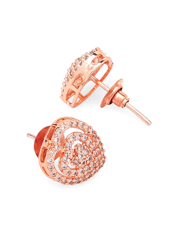 Rings Yellow Chimes Yellow Chimes Pendant Set for Women Rose Gold Toned ADAmerican Dimaond Crytal Studded Multilayer Heart Shaped Pendant Set with Earrings for Women and Girls Valentine Gift for Girls