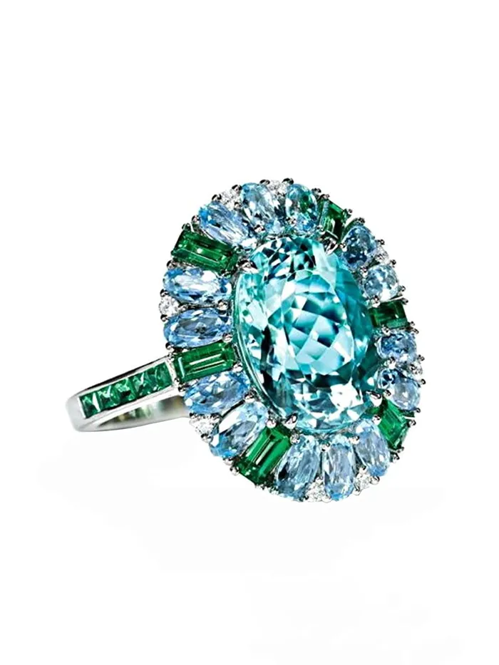 Rings Yellow Chimes Yellow Chimes Ring for Women with Green and White Crystal Studded Classic Design Silver Plated Jewellery for Women and Girls Size US 6 Rings Yellow Chimes Yellow Chimes Ring for Women with Green and White Crystal Studded Classic Design Silver Plated Jewellery for Women and Girls Size US 6