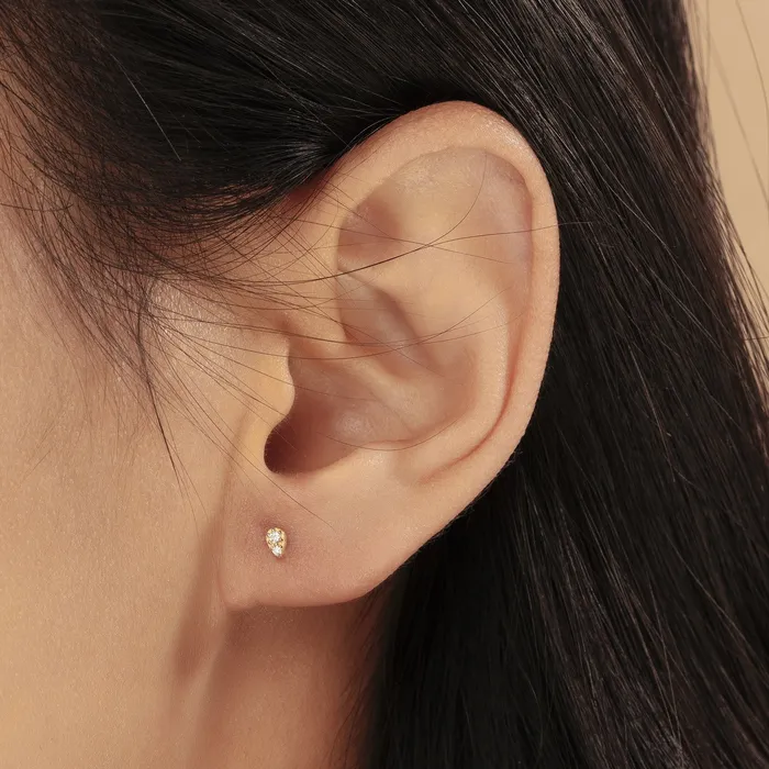 ROSA Diamond Pave Teardrop Studs AURELIE GI Earrings
