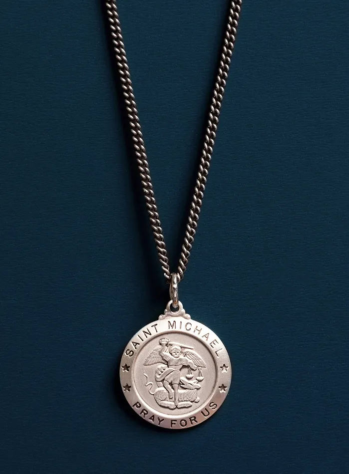 Saint Michael the Archangel 925 solid sterling silver necklace WE ARE ALL SMITH Mens Jewelry Clothing Necklaces Saint Michael the Archangel 925 solid sterling silver necklace WE ARE ALL SMITH Mens Jewelry Clothing Necklaces