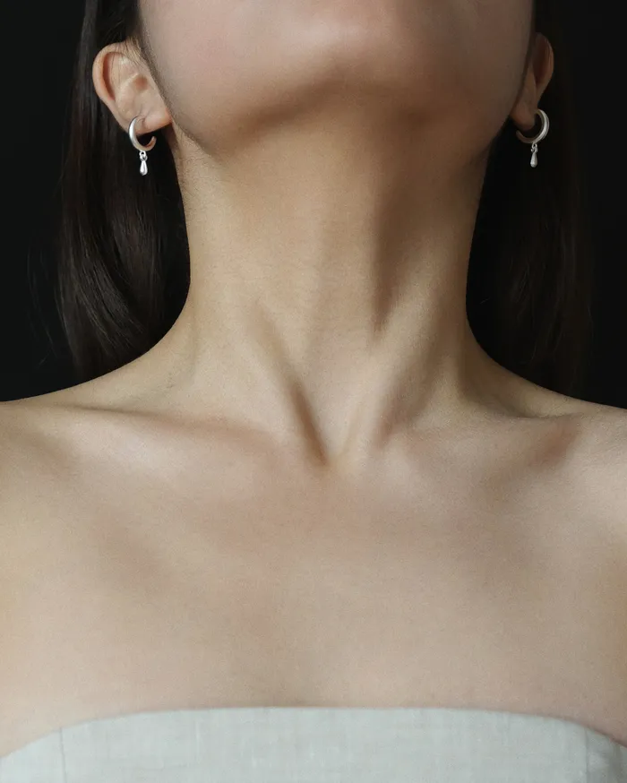 Saloma Brushed Dangle Drop Stud Earrings MYJN Earrings