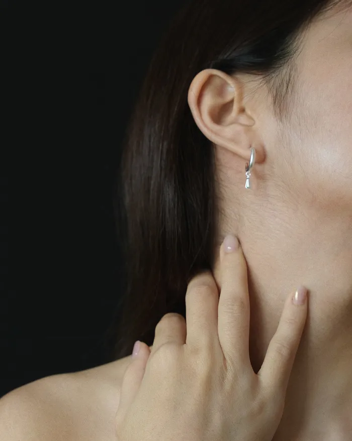 Saloma Brushed Dangle Drop Stud Earrings MYJN Earrings
