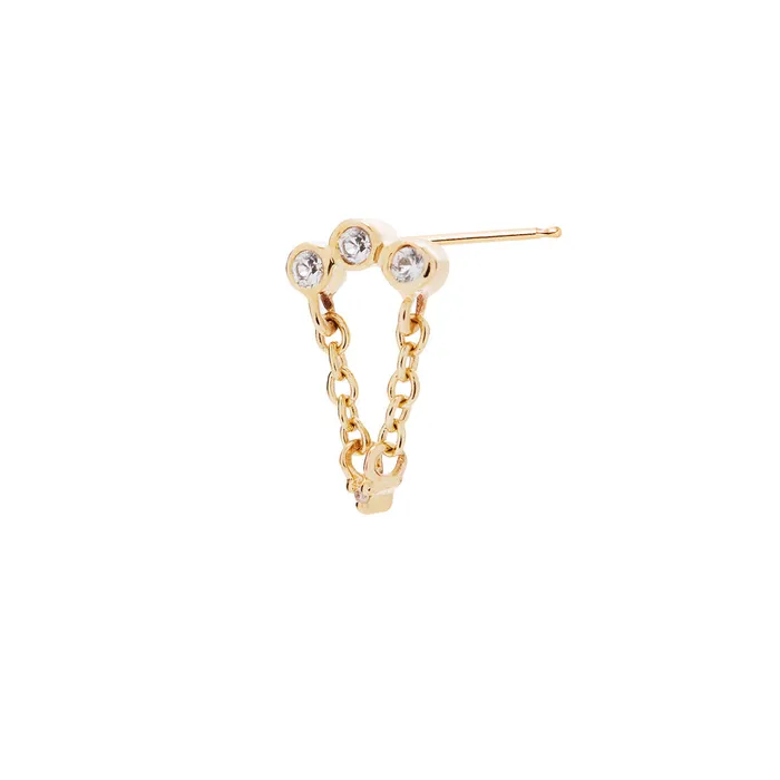 Scosha Rings Trio Cluster Chain with White sapphires