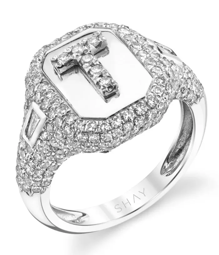 Shay Fine Jewelry Rings DIAMOND PAVE INITIAL PINKY RING