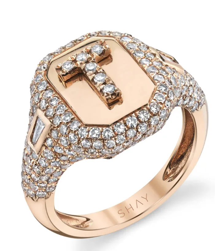 Shay Fine Jewelry Rings DIAMOND PAVE INITIAL PINKY RING