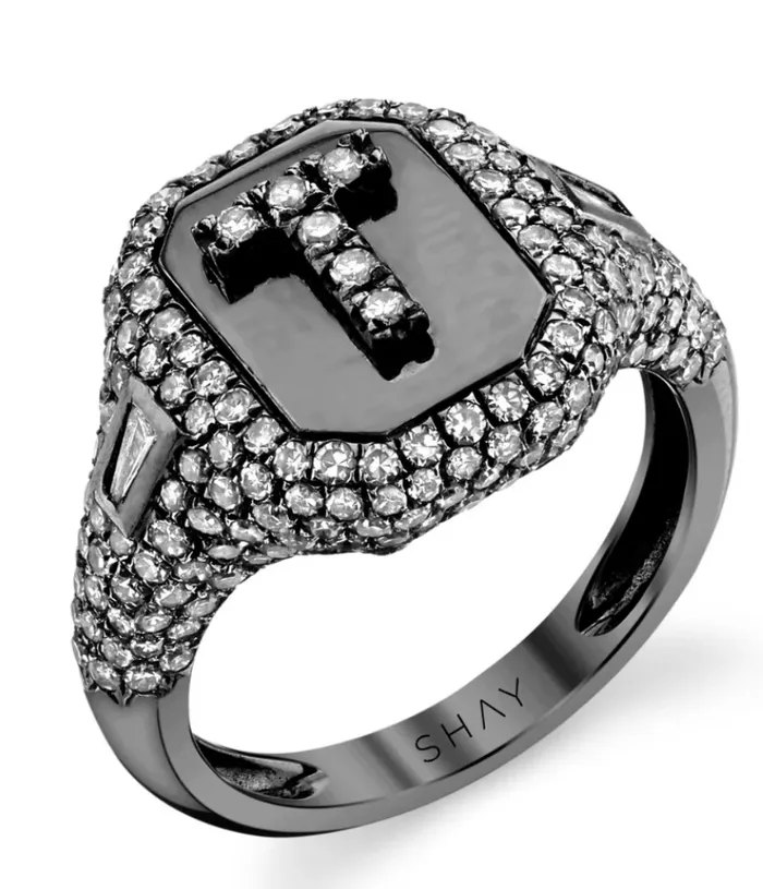 Shay Fine Jewelry Rings DIAMOND PAVE INITIAL PINKY RING