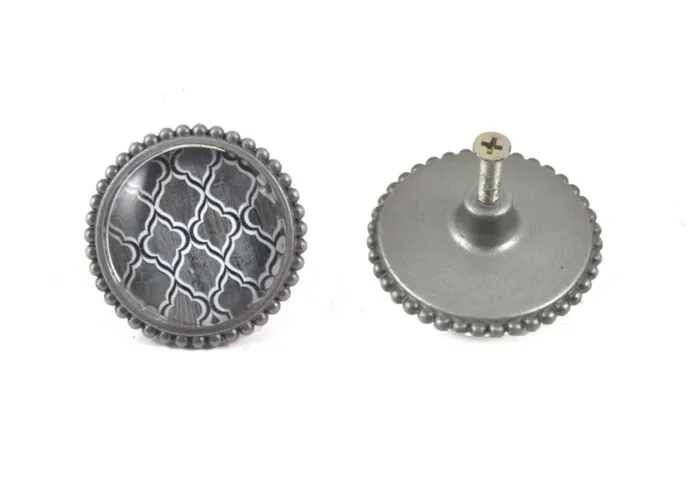 Splash Earrings Pewter Grey Knob