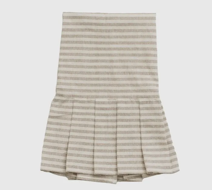 Striped Ruffle Hand Towel Tan Sweet Water Decor Earrings