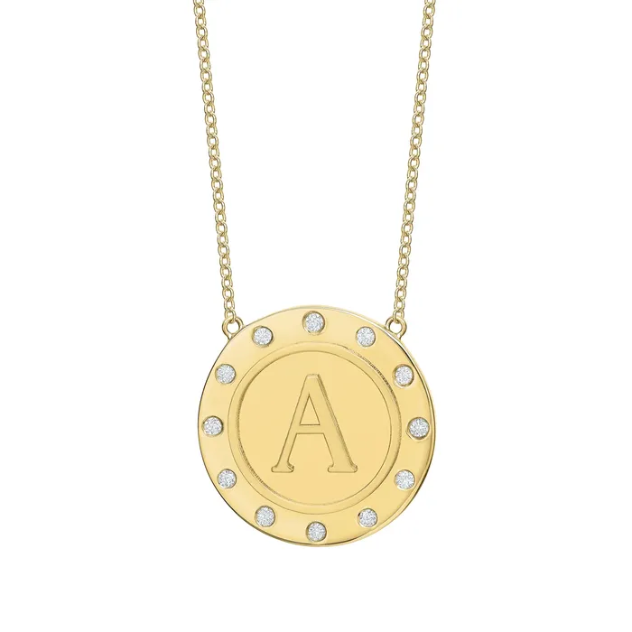 The Initial Token Necklace Gold Tracee Nichols Necklaces