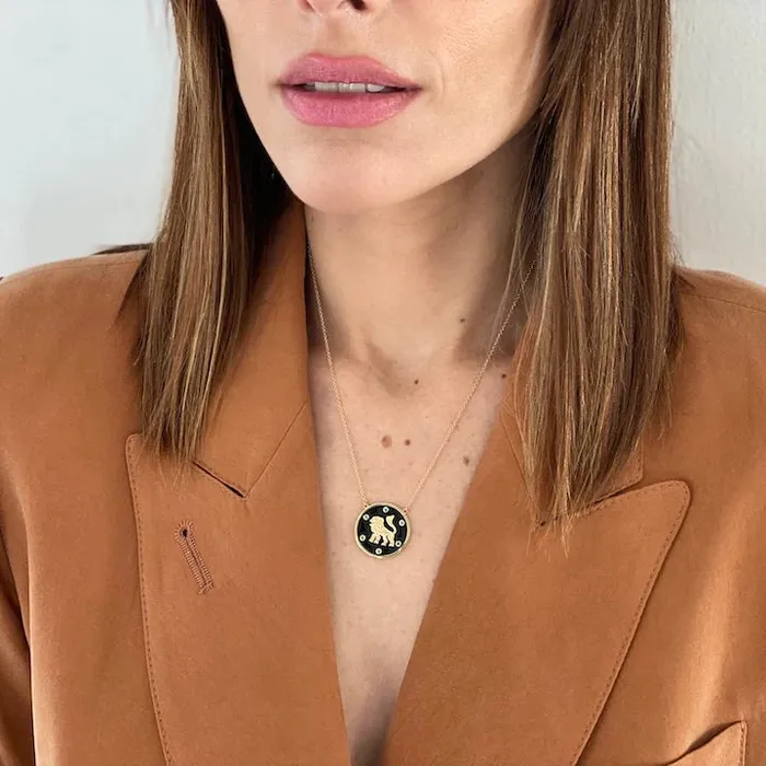 Tracee Nichols Necklaces The Lion Enamel Token Necklace