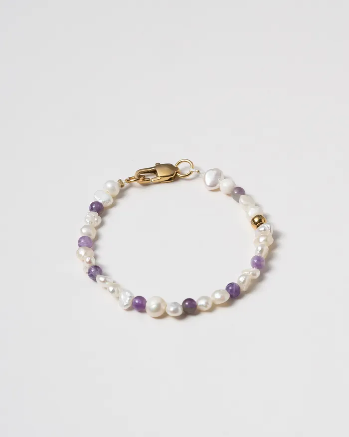 Viore Amethyst Beaded Pearl Bracelet CUN Bracelets