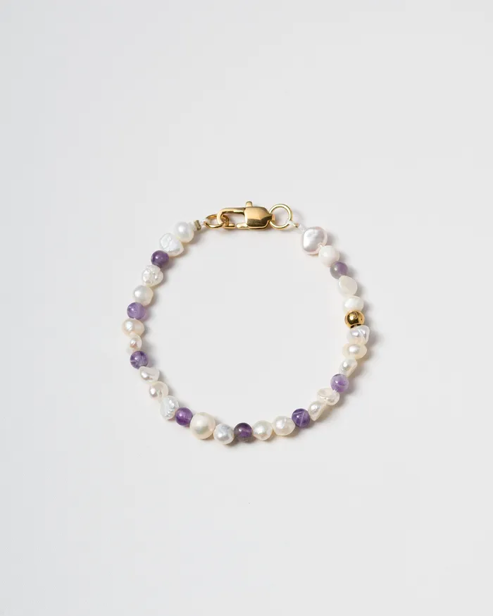 Viore Amethyst Beaded Pearl Bracelet CUN Bracelets
