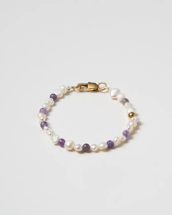 Viore Amethyst Beaded Pearl Bracelet CUN Bracelets