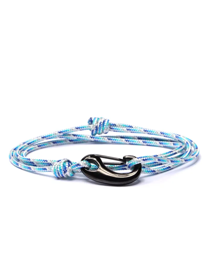 We Are All Smith Bracelets Blue White Tactical Cord Bracelet for Men Black Clasp 19K We Are All Smith Bracelets Blue White Tactical Cord Bracelet for Men Black Clasp 19K