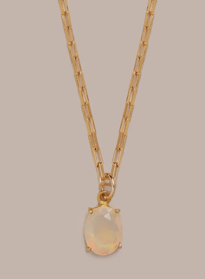 WE ARE ALL SMITH Mens Jewelry Clothing Genuine Opal 14k Gold Filled Chain Necklace for Men Necklaces
