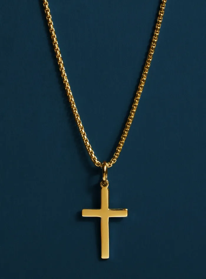 WE ARE ALL SMITH Mens Jewelry Clothing Necklaces 14k Gold Filled and Vermeil Gold Cross Necklace for Men