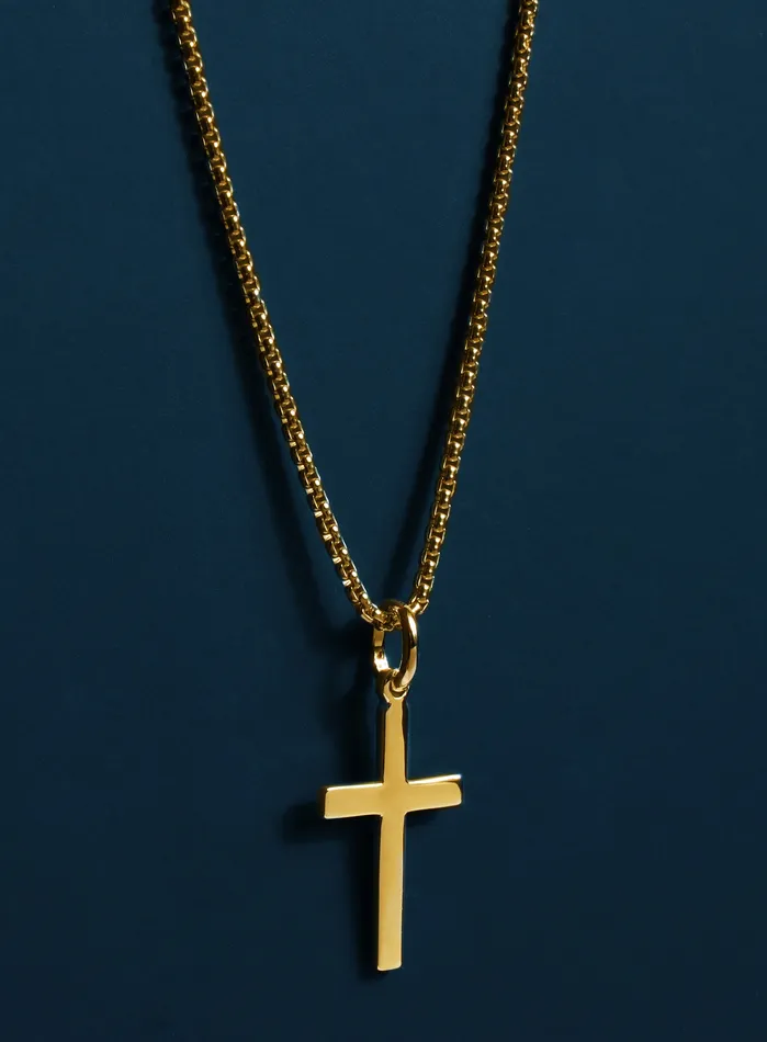 WE ARE ALL SMITH Mens Jewelry Clothing Necklaces 14k Gold Filled and Vermeil Gold Cross Necklace for Men