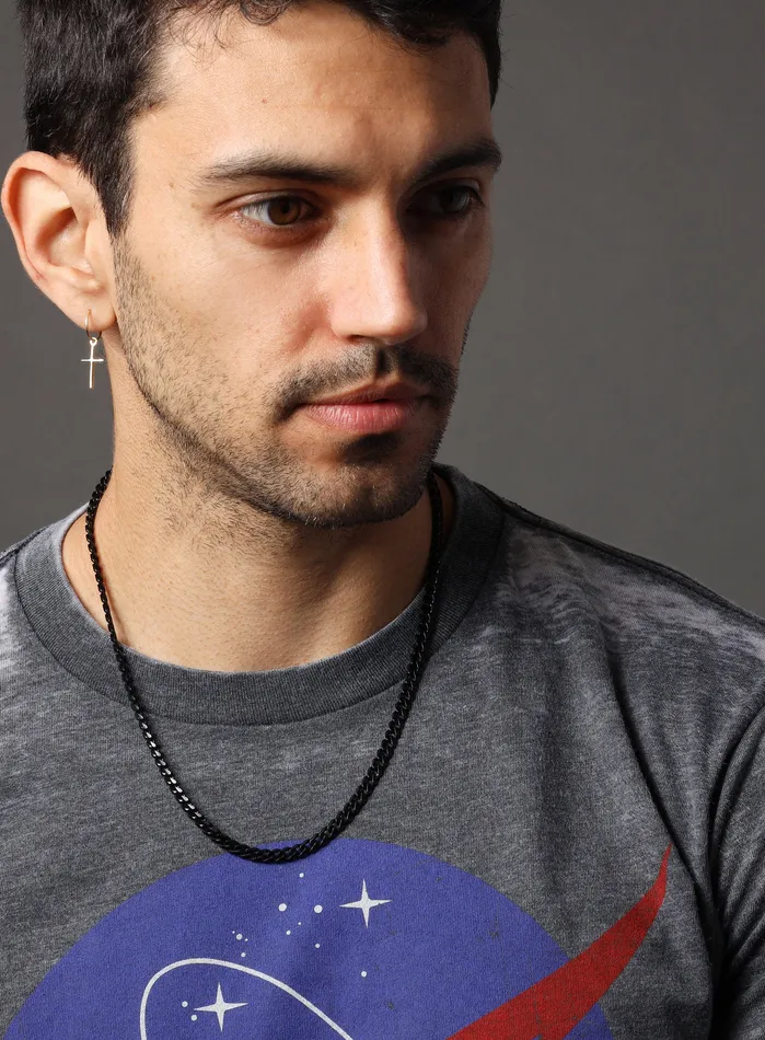 WE ARE ALL SMITH Mens Jewelry Clothing Necklaces 5mm wide Black Coated Stainless Steel Miami Cuban chain