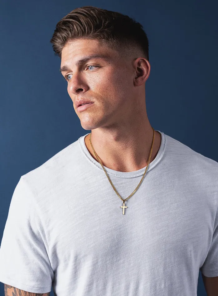 WE ARE ALL SMITH Mens Jewelry Clothing Necklaces Gold Cross Necklace for Men