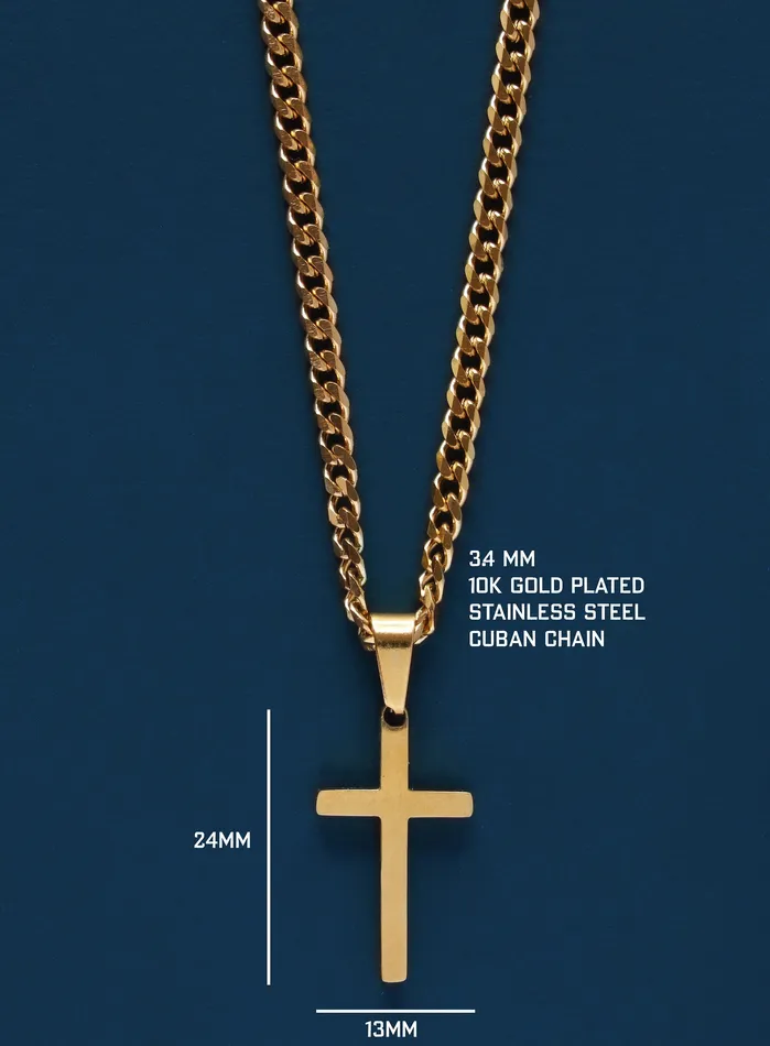 WE ARE ALL SMITH Mens Jewelry Clothing Necklaces Gold Cross Necklace for Men