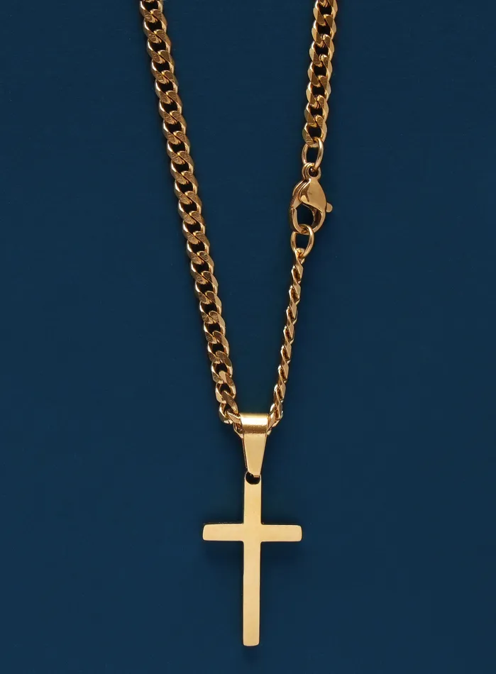 WE ARE ALL SMITH Mens Jewelry Clothing Necklaces Gold Cross Necklace for Men