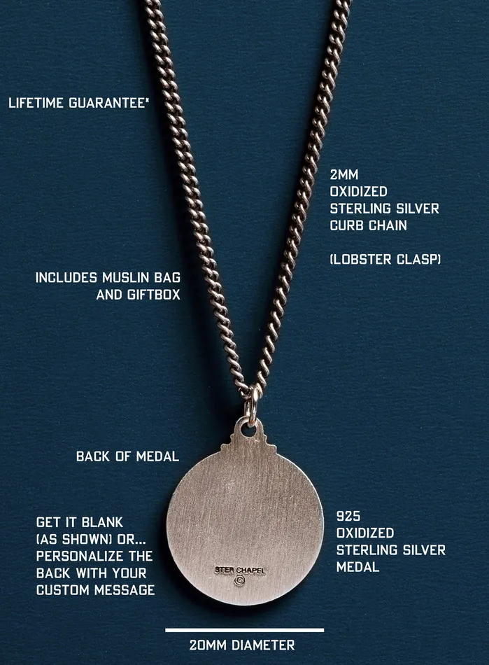 WE ARE ALL SMITH Mens Jewelry Clothing Necklaces Saint Brendan Sterling Silver Round Medal Pendant Necklace for Men Custom engraved Catholic Saint Fathers Day Gifts for him husband