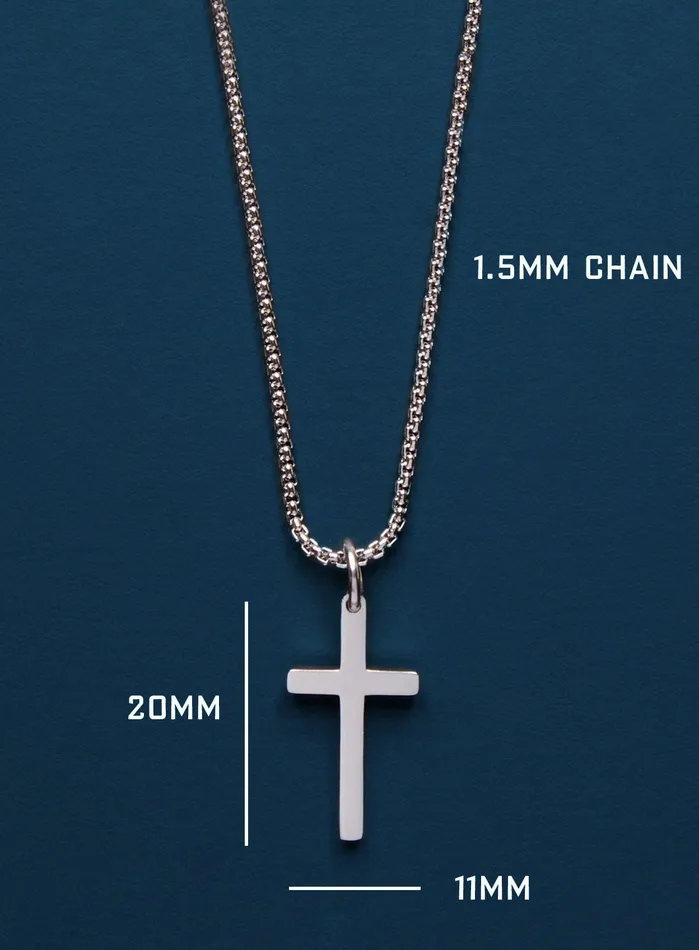 WE ARE ALL SMITH Mens Jewelry Clothing Necklaces Sweatproof Waterproof Small Cross Necklace for men