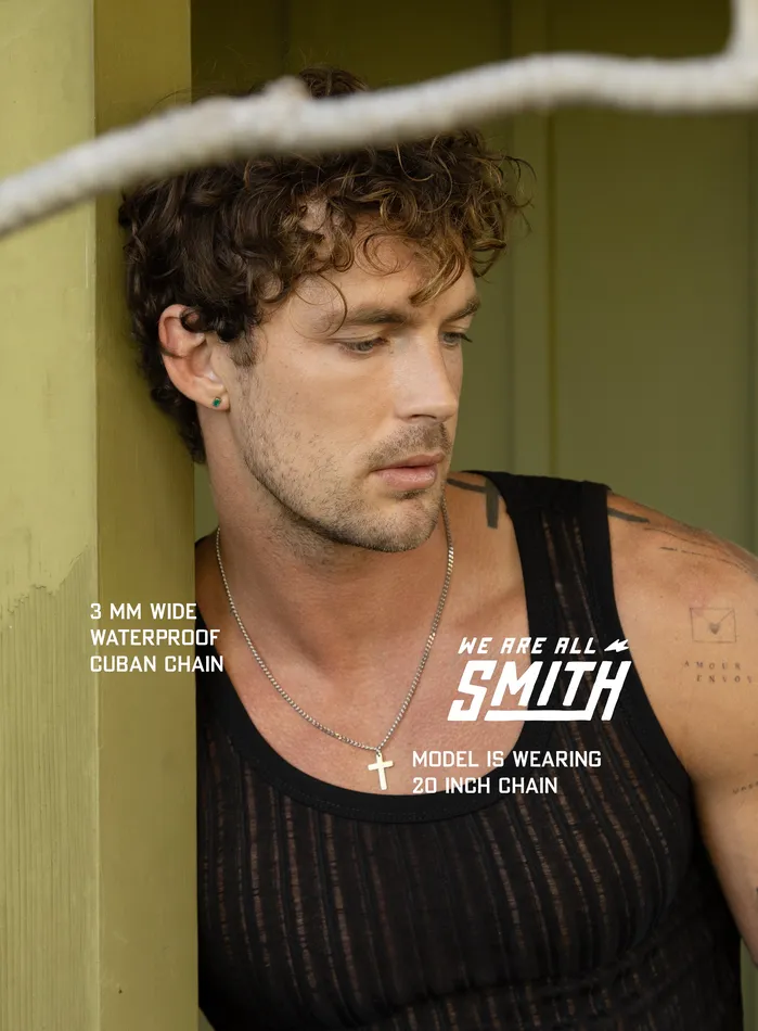 WE ARE ALL SMITH Mens Jewelry Clothing Necklaces Waterproof Stainless Steel Cross For Men