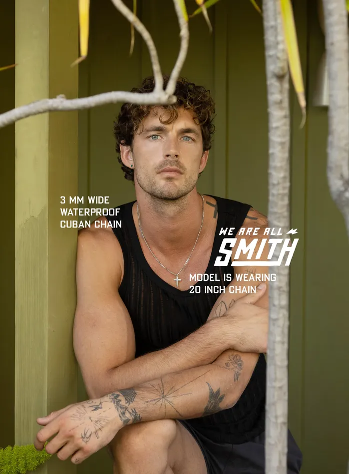WE ARE ALL SMITH Mens Jewelry Clothing Necklaces Waterproof Stainless Steel Cross For Men