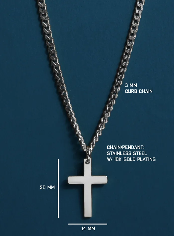 WE ARE ALL SMITH Mens Jewelry Clothing Necklaces Waterproof Stainless Steel Cross For Men