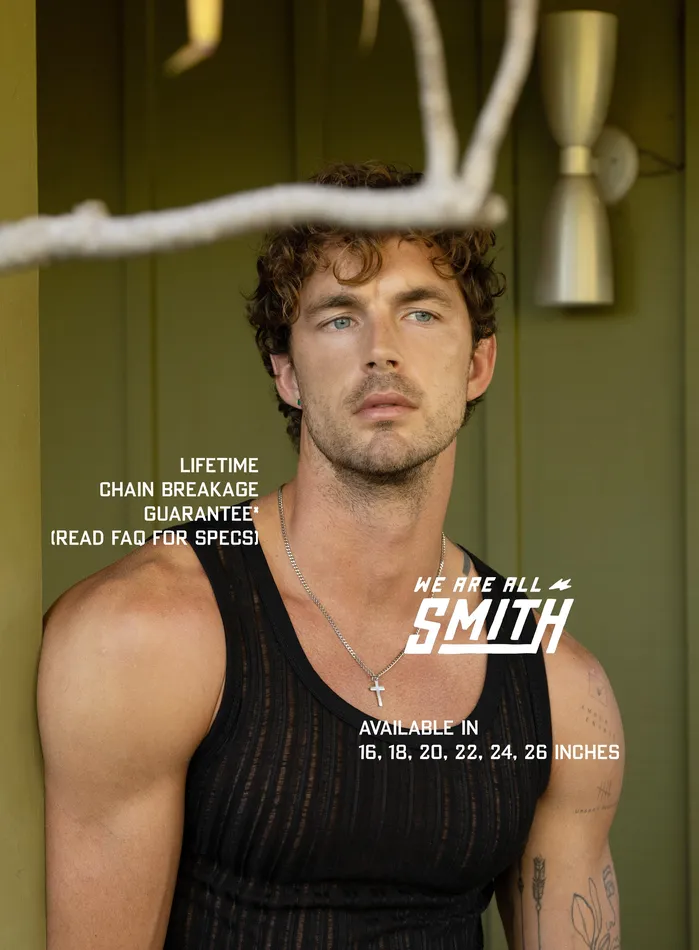 WE ARE ALL SMITH Mens Jewelry Clothing Necklaces Waterproof Stainless Steel Cross For Men