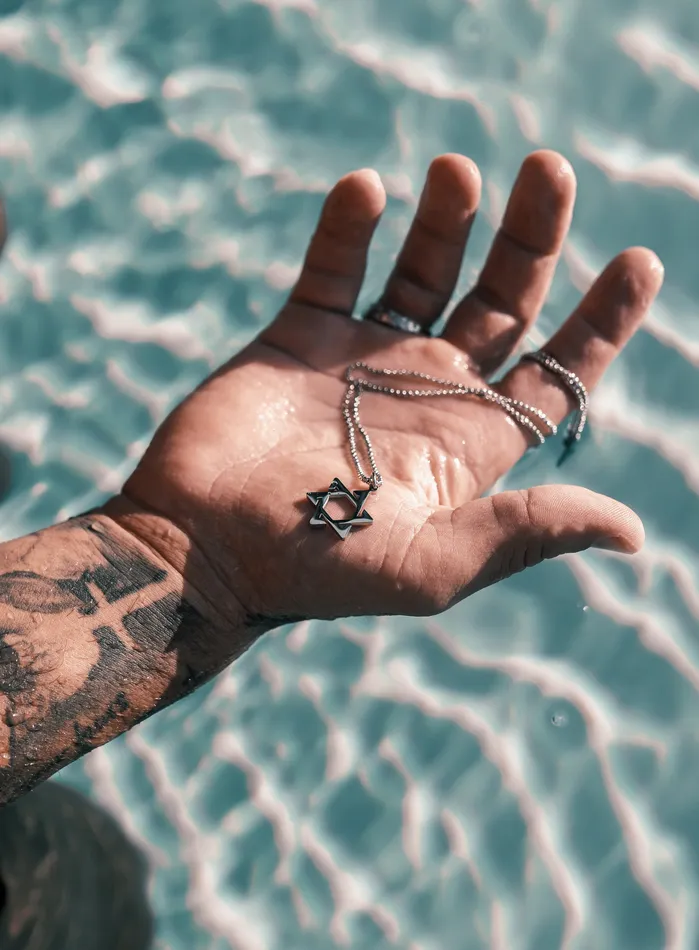 WE ARE ALL SMITH Mens Jewelry Clothing Necklaces Waterproof Star of David Silver Necklace