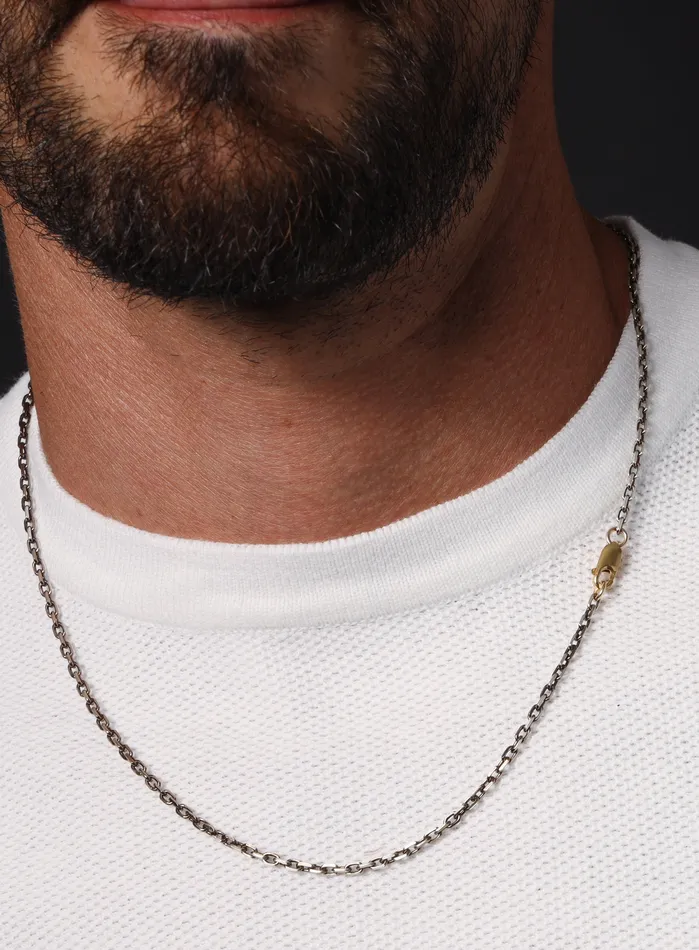 WE ARE ALL SMITH Mens Jewelry Clothing Oxidized Sterling Chocolate Vermeil Gold Cable Chain Necklace Necklaces WE ARE ALL SMITH Mens Jewelry Clothing Oxidized Sterling Chocolate Vermeil Gold Cable Chain Necklace Necklaces