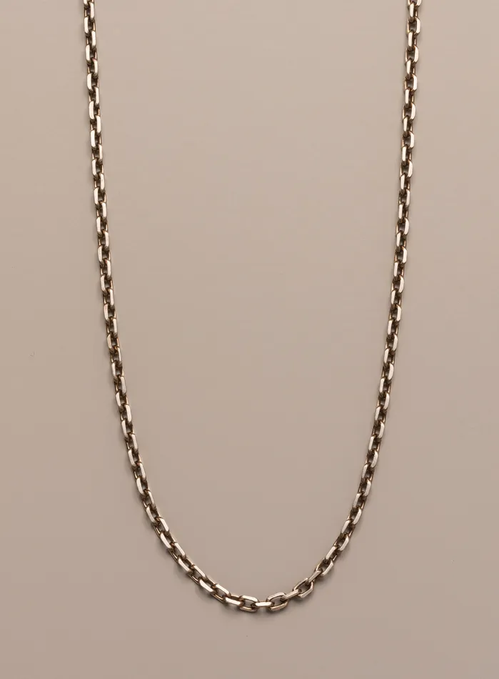 WE ARE ALL SMITH Mens Jewelry Clothing Oxidized Sterling Chocolate Vermeil Gold Cable Chain Necklace Necklaces