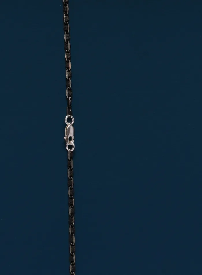 WE ARE ALL SMITH Necklaces Black and Silver Anchor Chain Necklace for Men