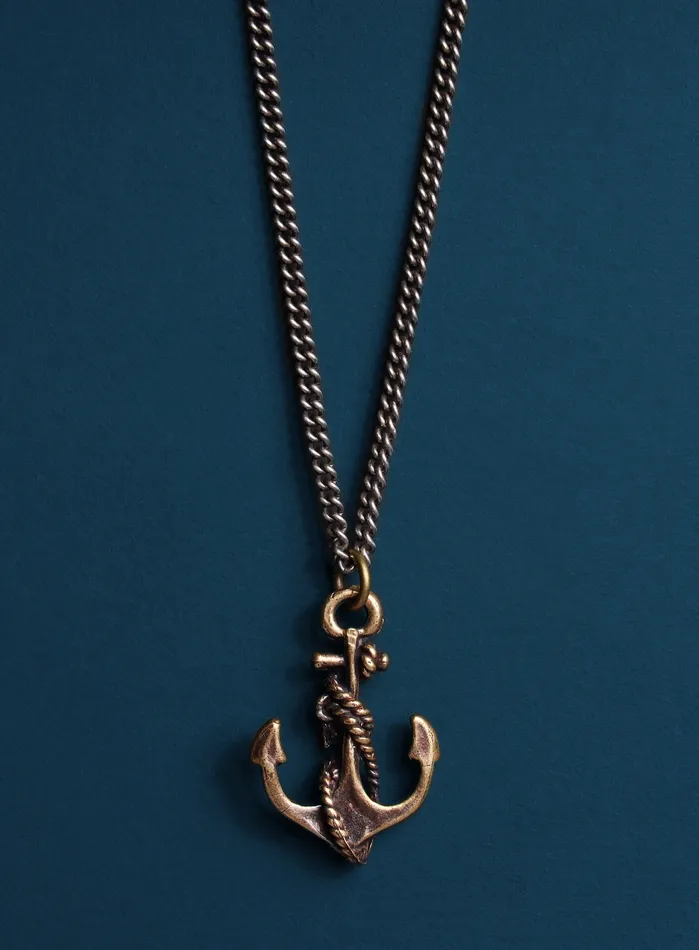 We Are All Smith Necklaces Bronze Anchor Necklace for Men