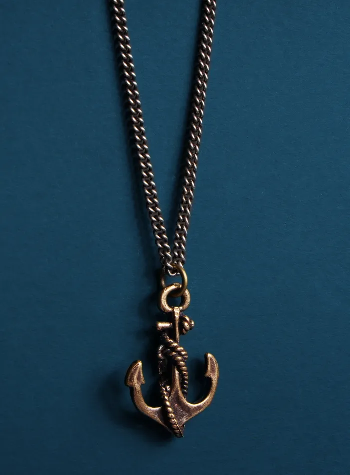 We Are All Smith Necklaces Bronze Anchor Necklace for Men