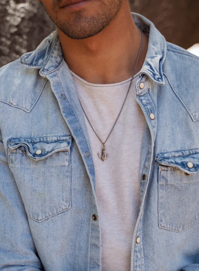 We Are All Smith Necklaces Bronze Anchor Necklace for Men